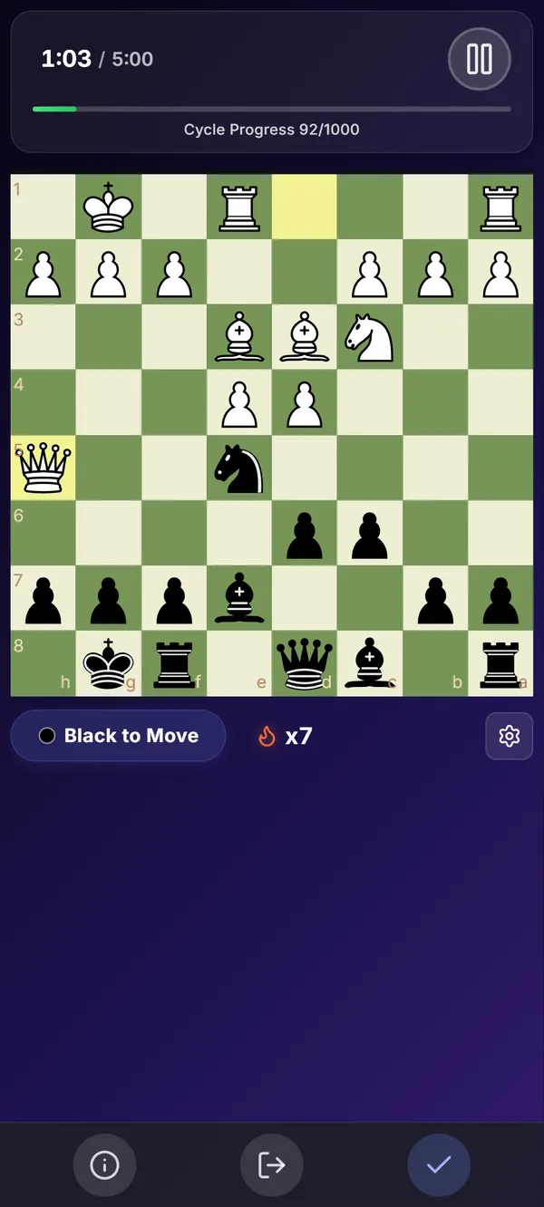ChessWoodie Puzzle Training Interface
